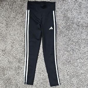 Adidas Black and White Leggings with Classic Stripes